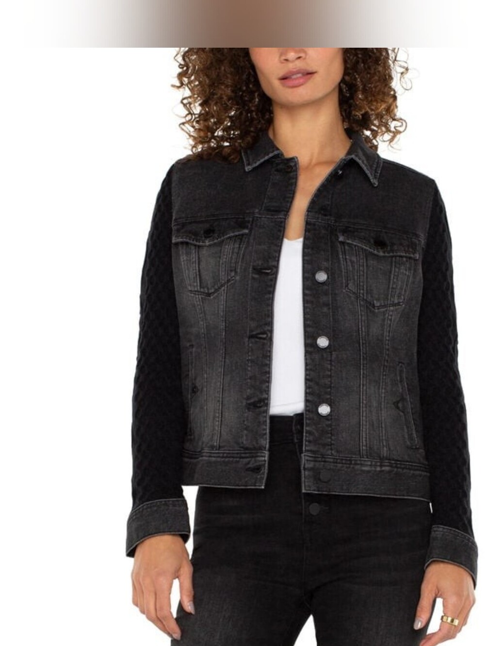 Liverpool Los Angeles Black Denim Jacket Size Large